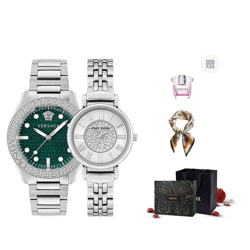 

VERSACE Часы FANSIZHE Wrist Watch Quartz Movement Stainless Steel Watchband Green Dial Unisex Rose Box, Large Green Dial+Baby's Breath Crystal