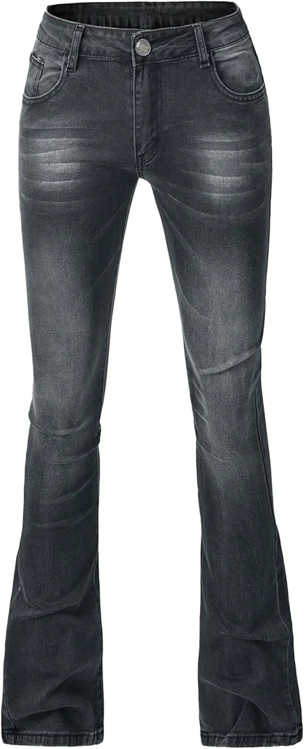 

Джинсы Boot Cut для женщин Mid Rise с потертостями