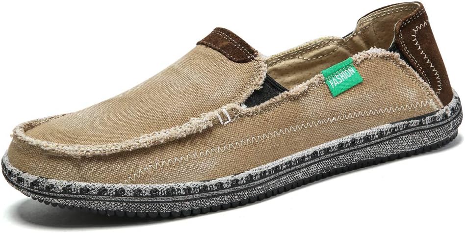 

Мужские слипоны на шнуровке, лоферы из канвы, лодочные туфли, нескользящие, повседневные, плоские, уличные, кроссовки для ходьбы Sonlleivoo, коричневый