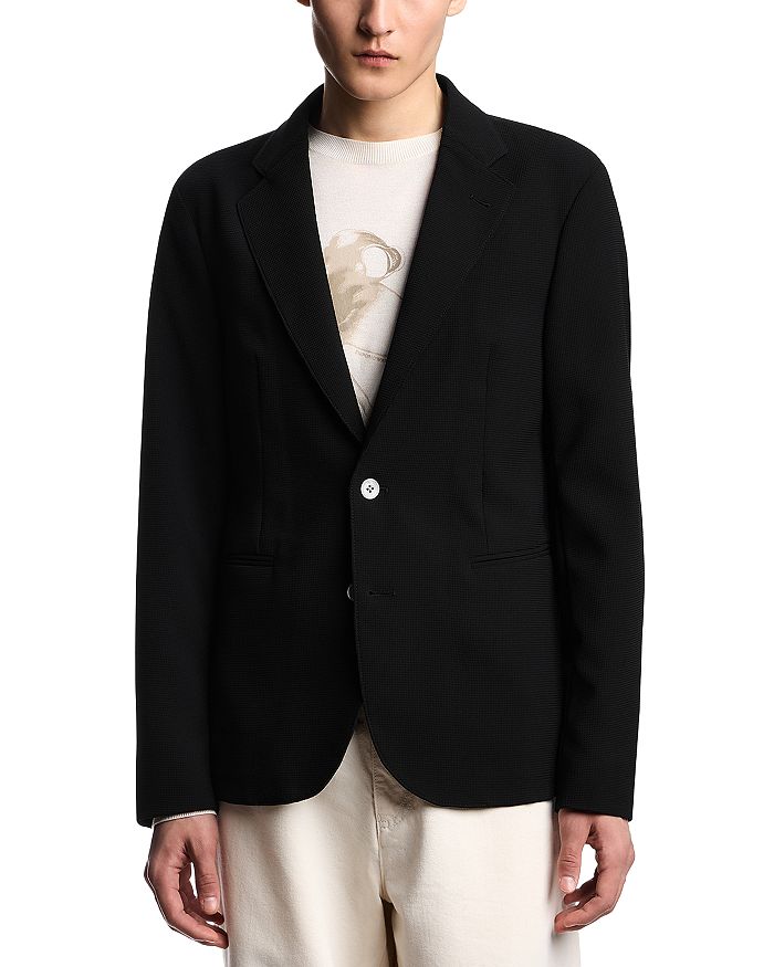 

Блейзер Regular Fit из 3D крепового джерси Emporio Armani, черный