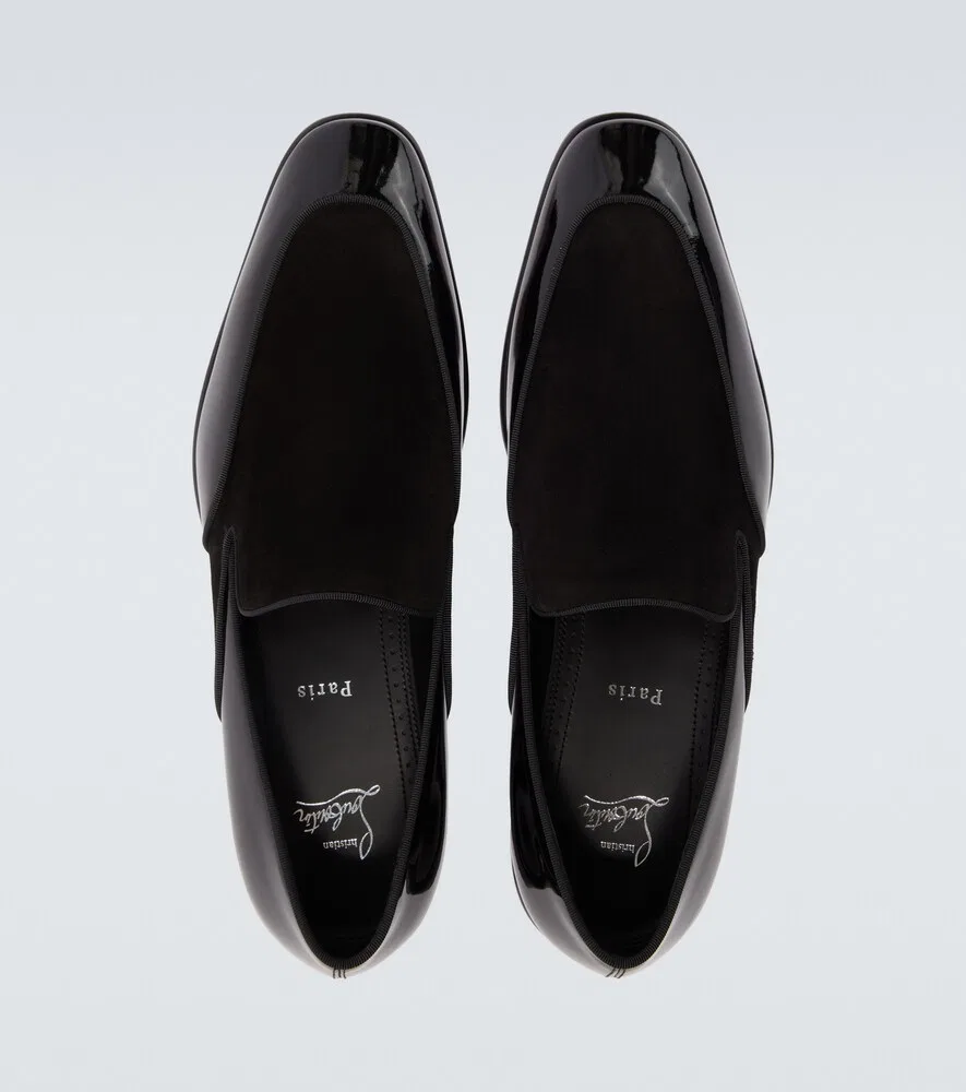 Лоферы Yaki из лакированной кожи и замши Christian Louboutin, черный — фото 4
