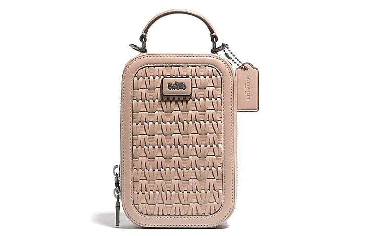 

Кожаная сумка через плечо Alie для фотоаппарата женская молочный чай бежевый COACH