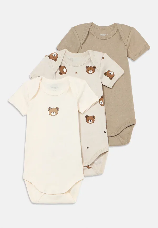 Боди Nbnbody bear 3 pack Name It, цвет пемза
