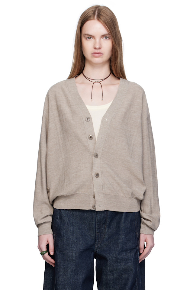 

Lemaire Свободный кардиган бежевого цвета с закрученными петлями