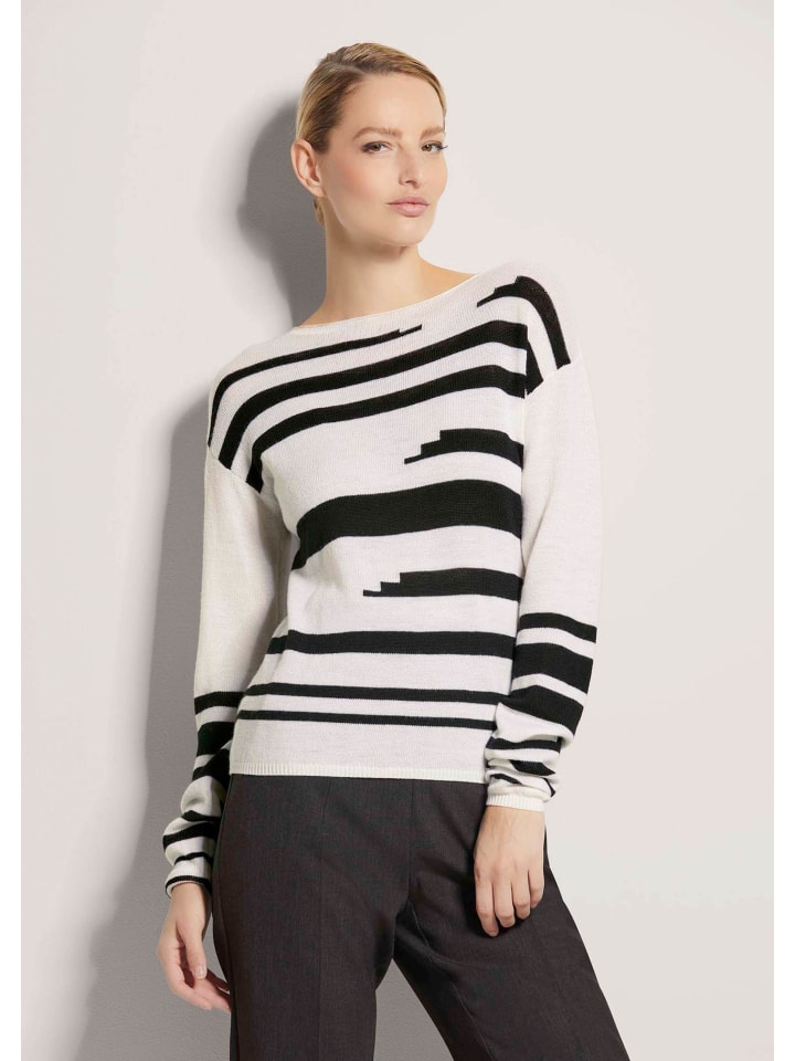 

MADELEINE Свитер с интарсией из натуральной шерсти черного/бежевого цвета