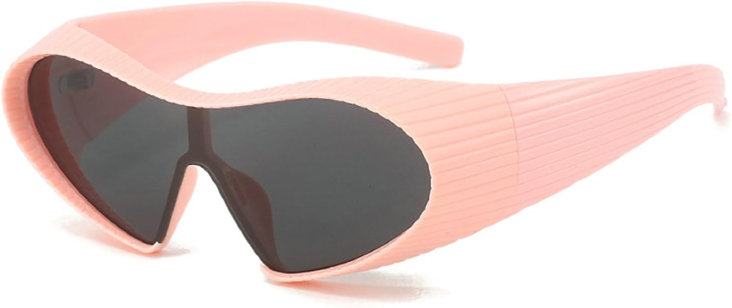 

Большие солнцезащитные очки в стиле панк «кошачий глаз», цельные, футуристические, для женщин, 2024 год, роскошные солнцезащитные очки в стиле Y2K, ретро-очки 2000-х mincl, Pink