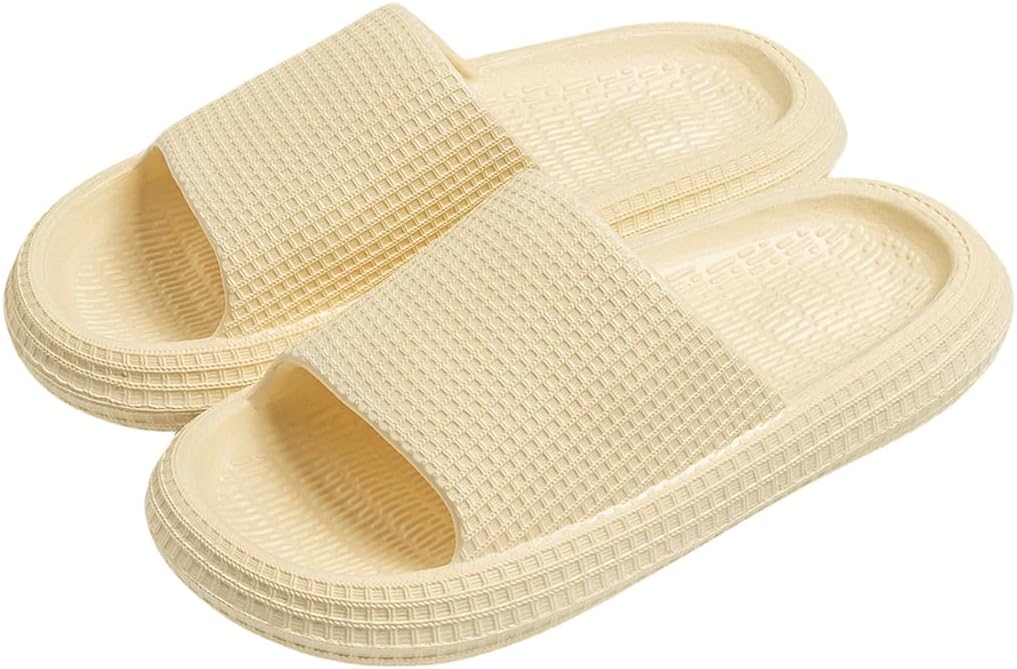 

Тапочки Cliont Cloud для женщин и мужчин, домашние тапочки-подушки, шлепанцы для душа, нескользящие ванной, желтый