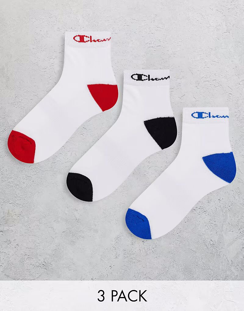 

Носки Champion из 3 упаковок с логотипом в белом цвете