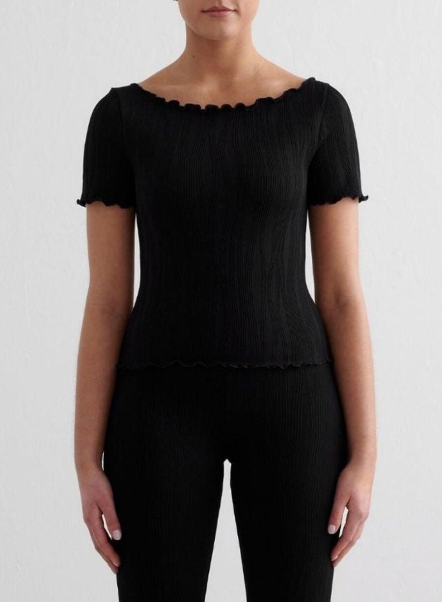 

AIM'N Женская структурированная влагоотводящая рубашка с короткими рукавами, черная