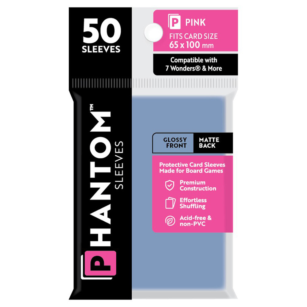 

Аксессуары Capstone Games Phantom Sleeves: Pink Size 65 x 100mm - Glossy/Matte (50)