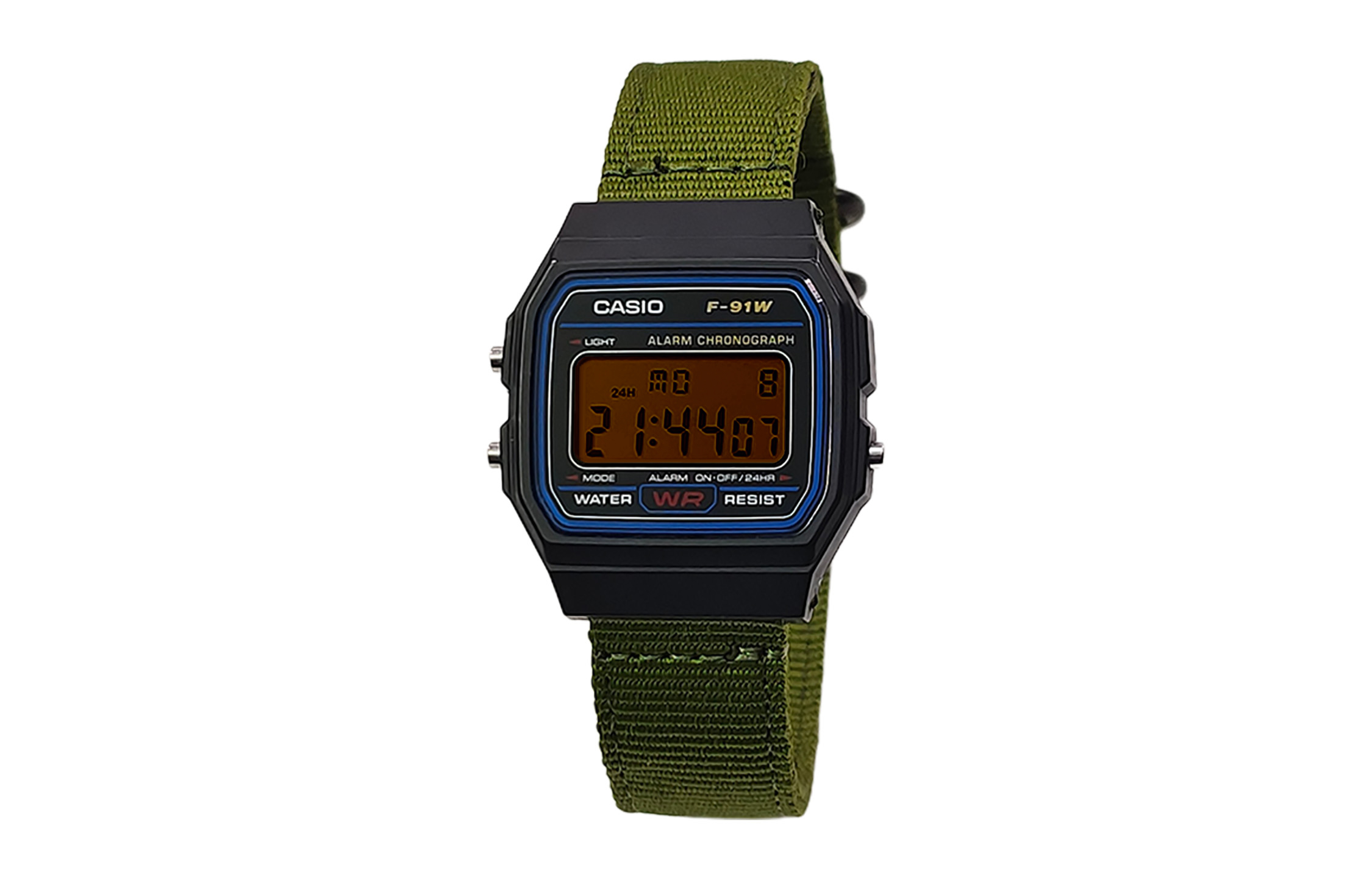 

CASIO Мужские часы Retrofit Series с кварцевым механизмом и нейлоновым ремешком, черный циферблат