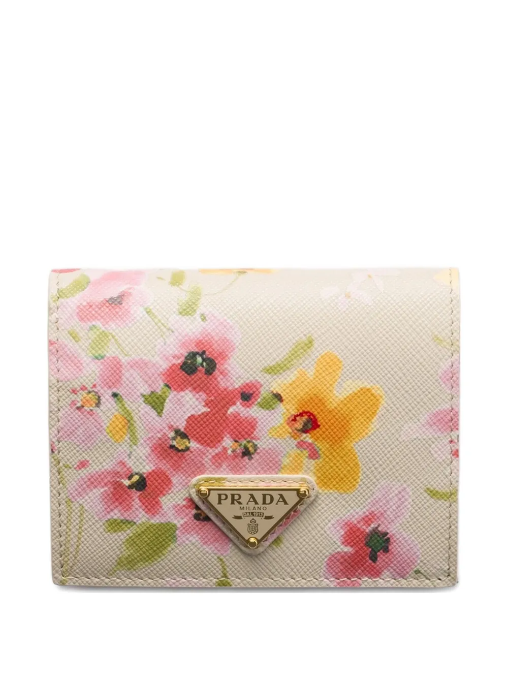 

Кошелек с цветочным принтом Prada, нейтральный