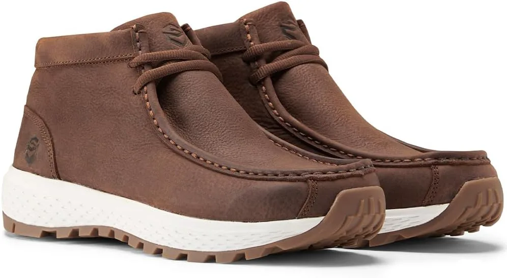 Мужские ботинки SUREWAY Chukka, легкие и прочные кожаные рабочие ботинки с носком-мокасином, модные для походов, вождения, Челси-ботинки для комфорта в любую погоду (офис, повседневная носка, нарядные) — фото 3