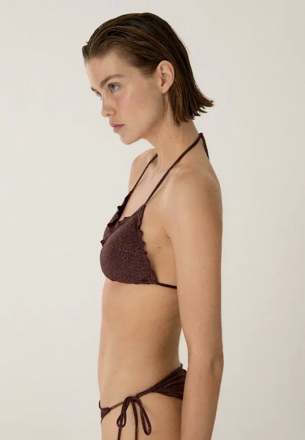 Топ для бикини Massimo Dutti, темно-коричневый — фото 4
