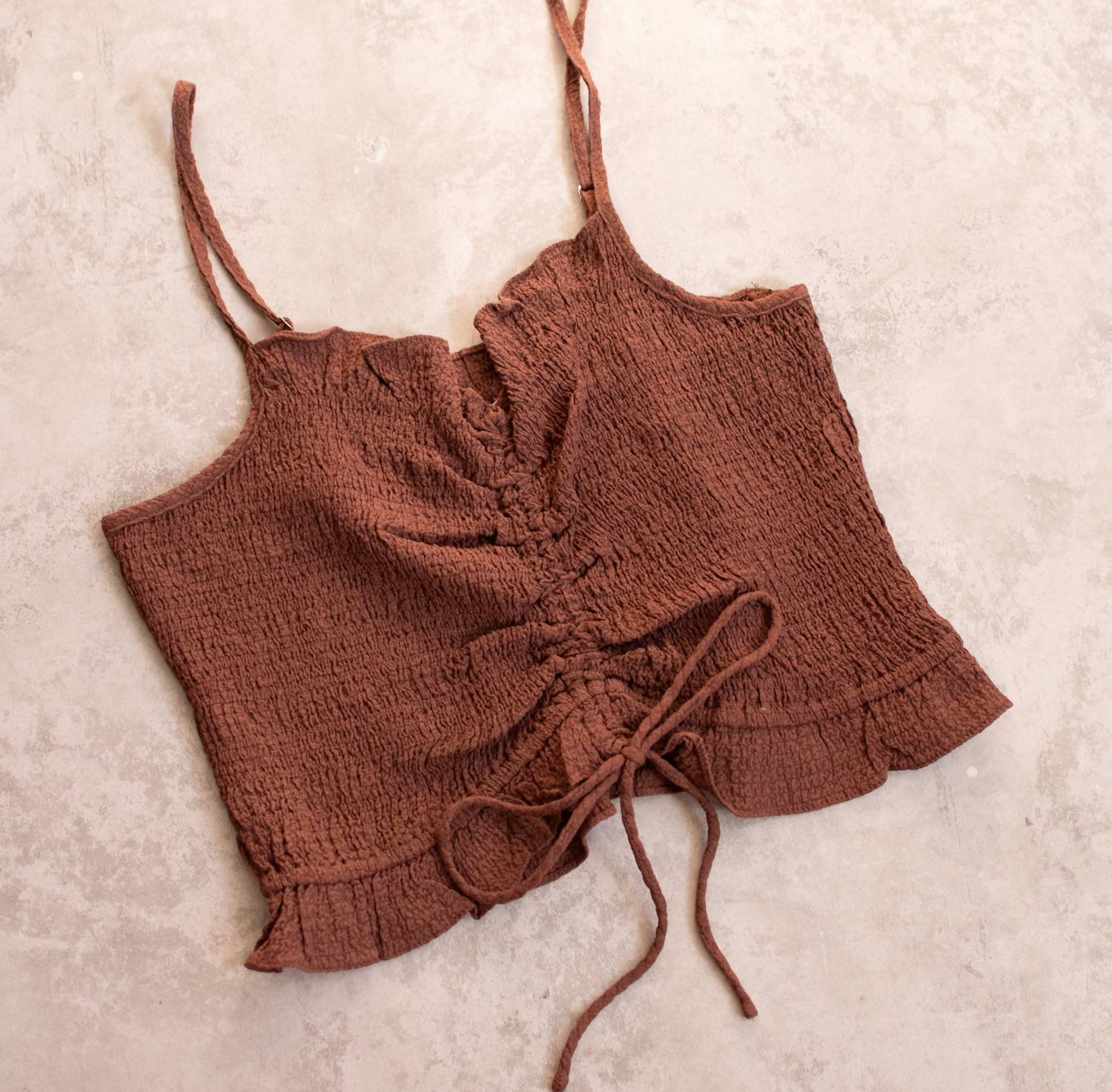 

Женский укороченный топ Country Coco в шоколадном цвете Miss Love