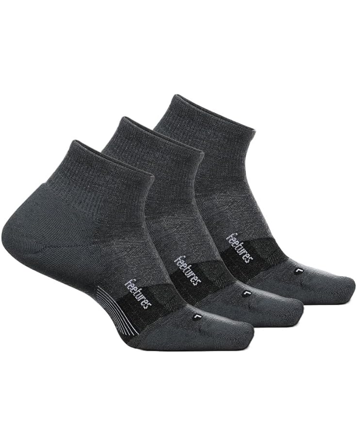 

Носки Unisex Feetures Merino 10 Cushion Quarter 3-Pair Pack, цвет Gray 1