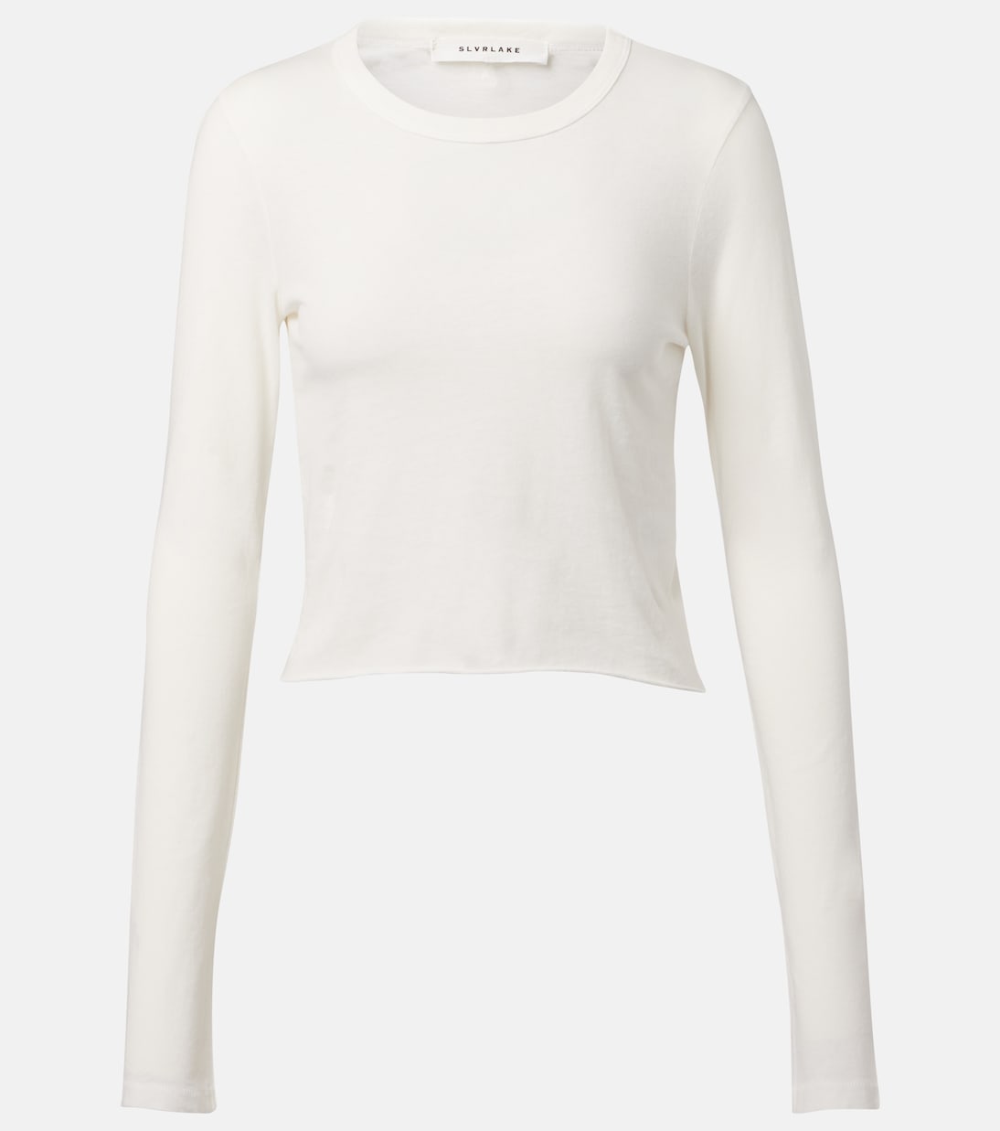

Обрезанная хлопковая футболка из джерси Slvrlake, Natural White