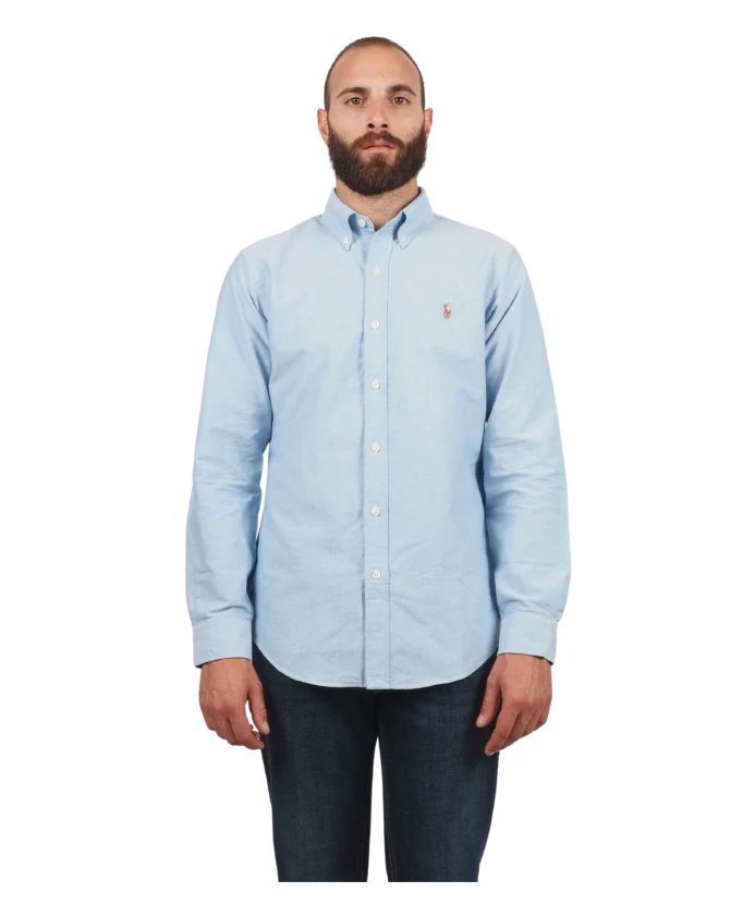 

Классическая рубашка Оксфорд светло-голубого цвета - размер L, синий. Ralph Lauren, синий