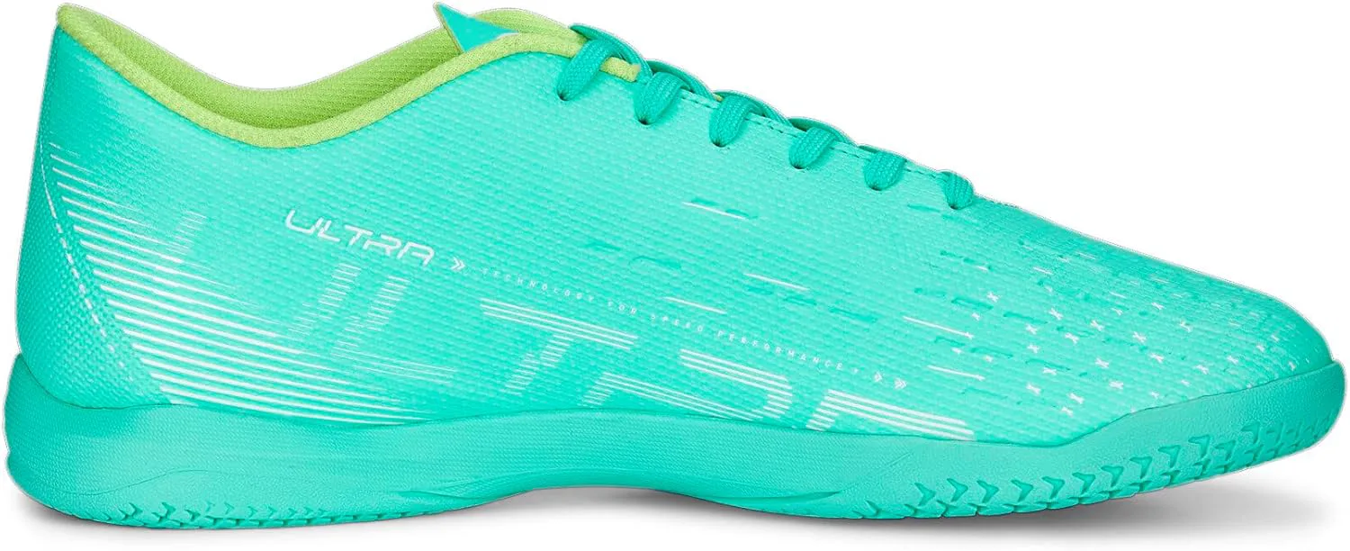 Мужские футбольные кроссовки Puma Ultra Play для игры в помещении, мятный/белый/желтый — фото 4