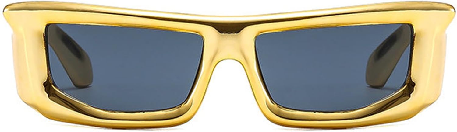 

Солнцезащитные очки Helena Y2K класса люкс, прямоугольные, для женщин и мужчин, в стиле панк 2000-х, модные спортивные солнцезащитные очки с зеркальными линзами, Yellow