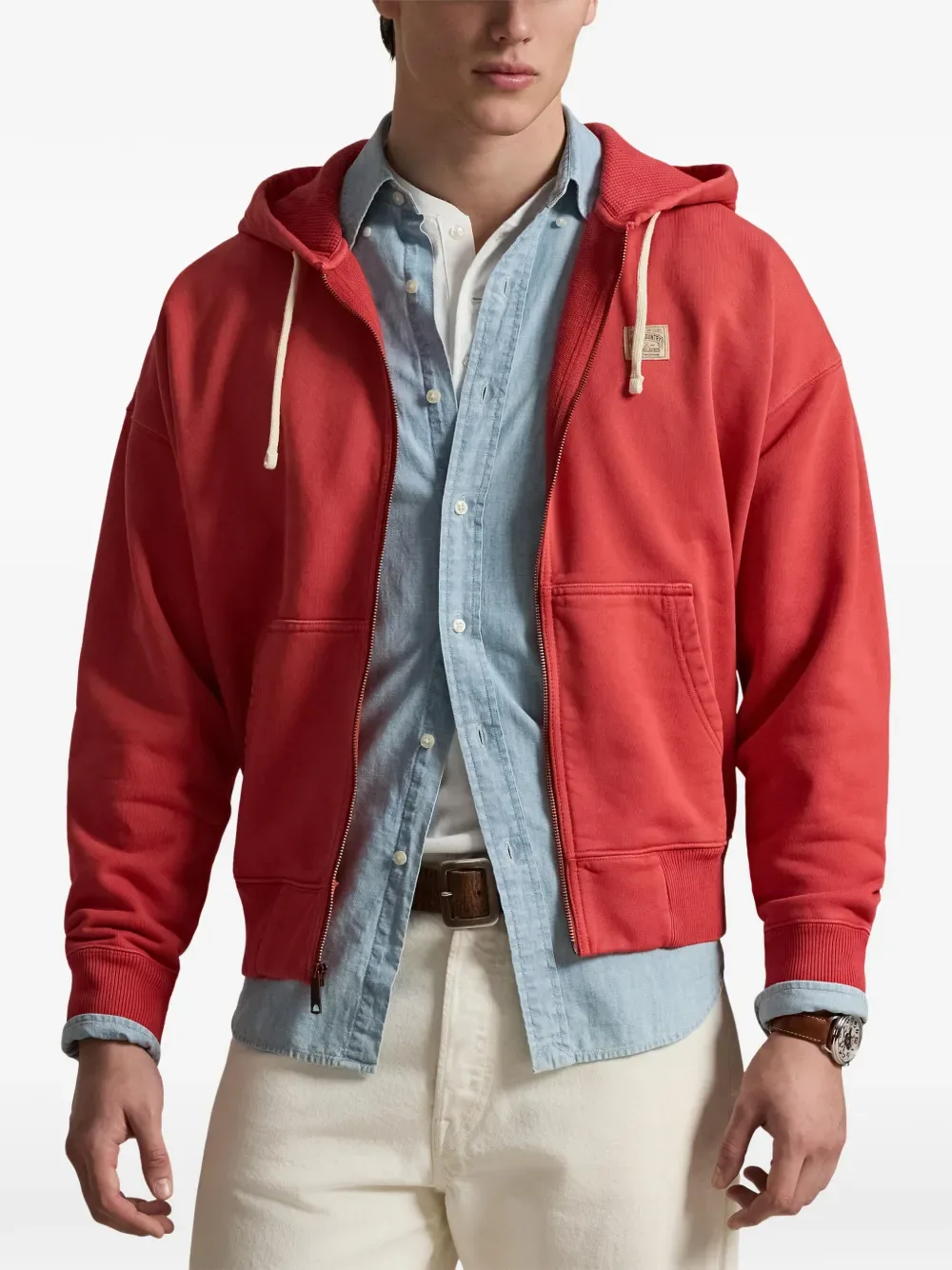Худи с нашивкой-логотипом Polo Ralph Lauren, красный — фото 3