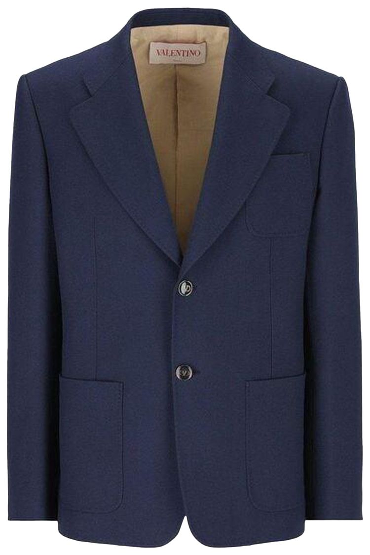 

Куртка Valentino Single Breasted Straight Hem Jacket 'Indaco', синий