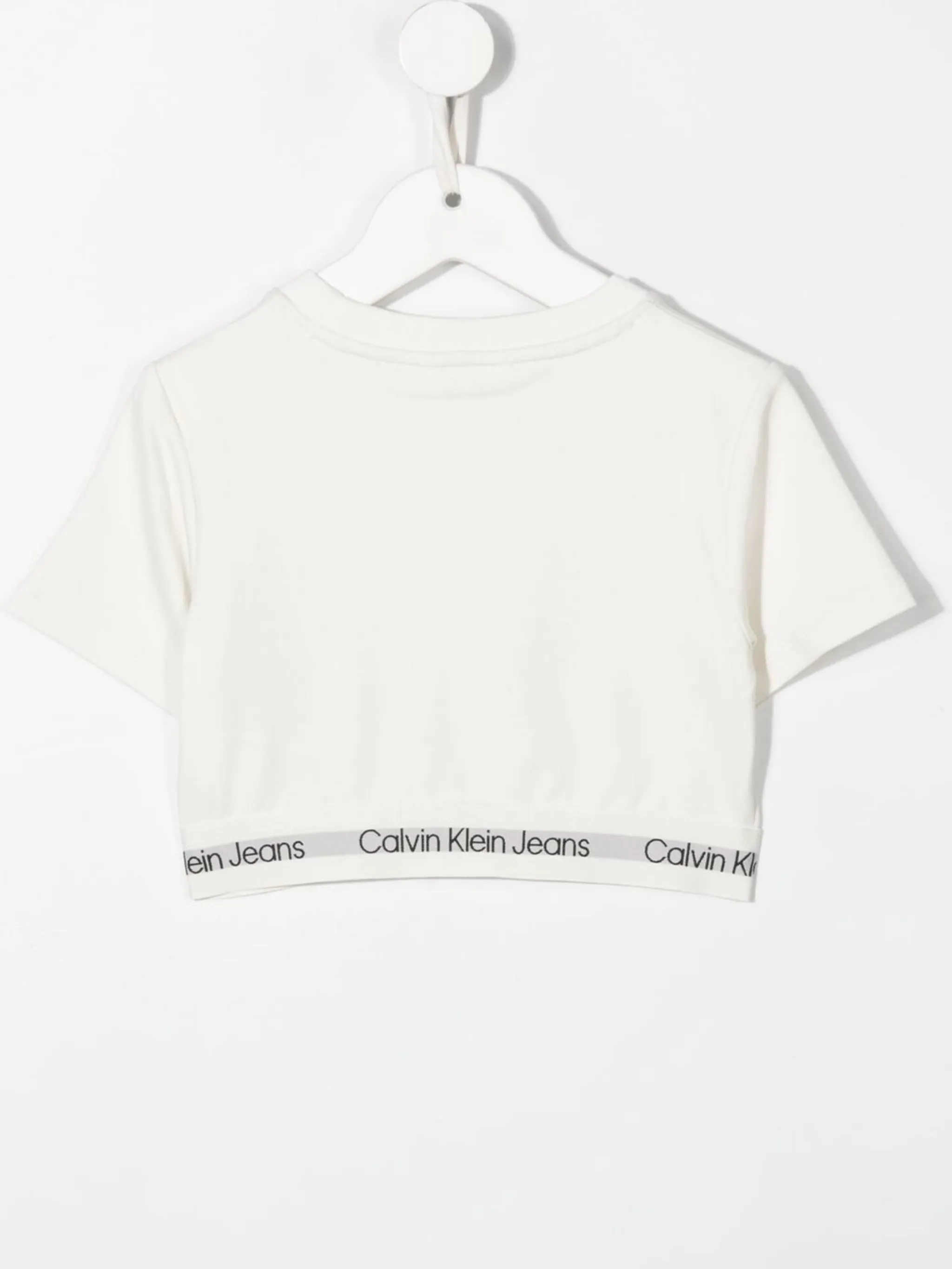 Укороченная футболка с логотипом Calvin Klein Kids, белый — фото 2
