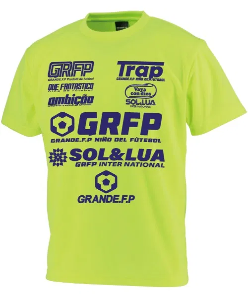 Детская футболка GRANDE FOOTBALL PRODUCTS из полиэстера с логотипом жёлтая