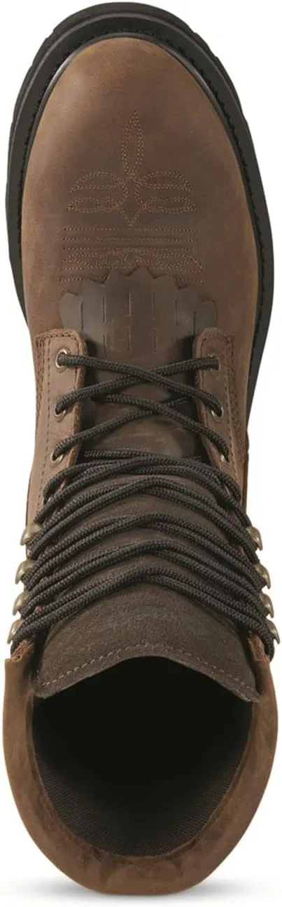 

Мужские рабочие сапоги Guide Gear Western 2.0 на шнуровке, водонепроницаемые; кожаные рабочие сапоги для ковбоев и родео, коричневый