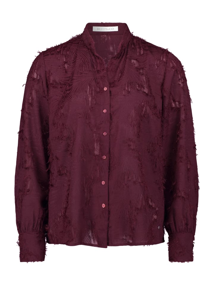 

Текстурированная блузка-рубашка темно-баклажанового цвета BETTY & CO