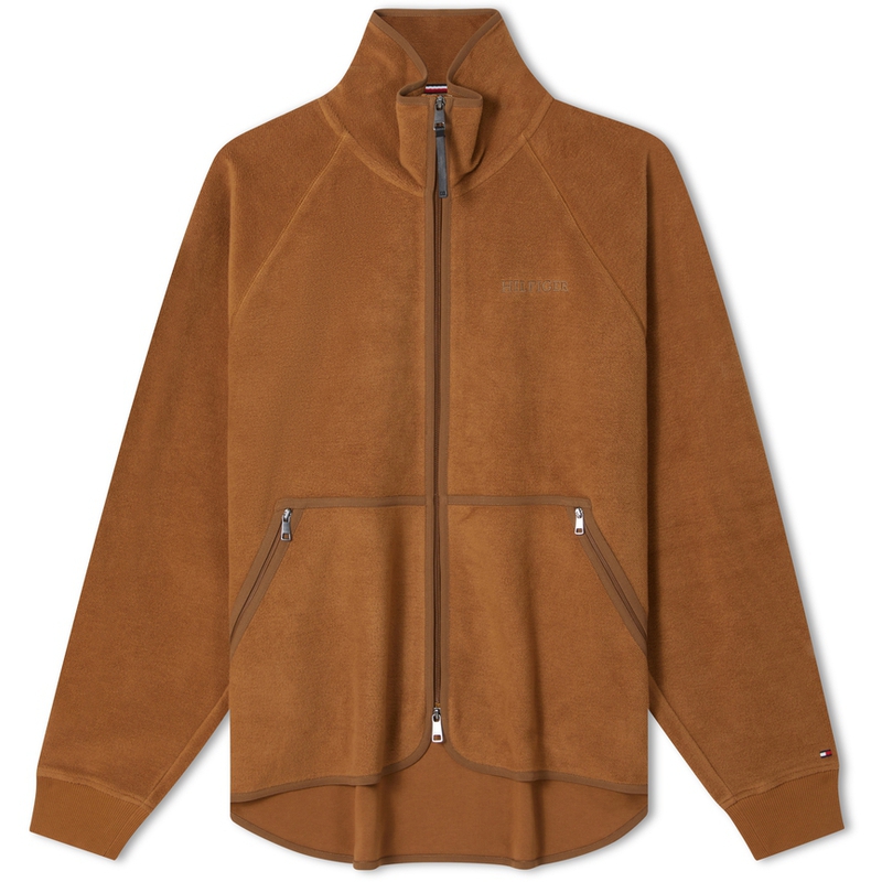 

Толстовка с логотипом вышитым флисовая текстура Tommy Hilfiger, коричневый