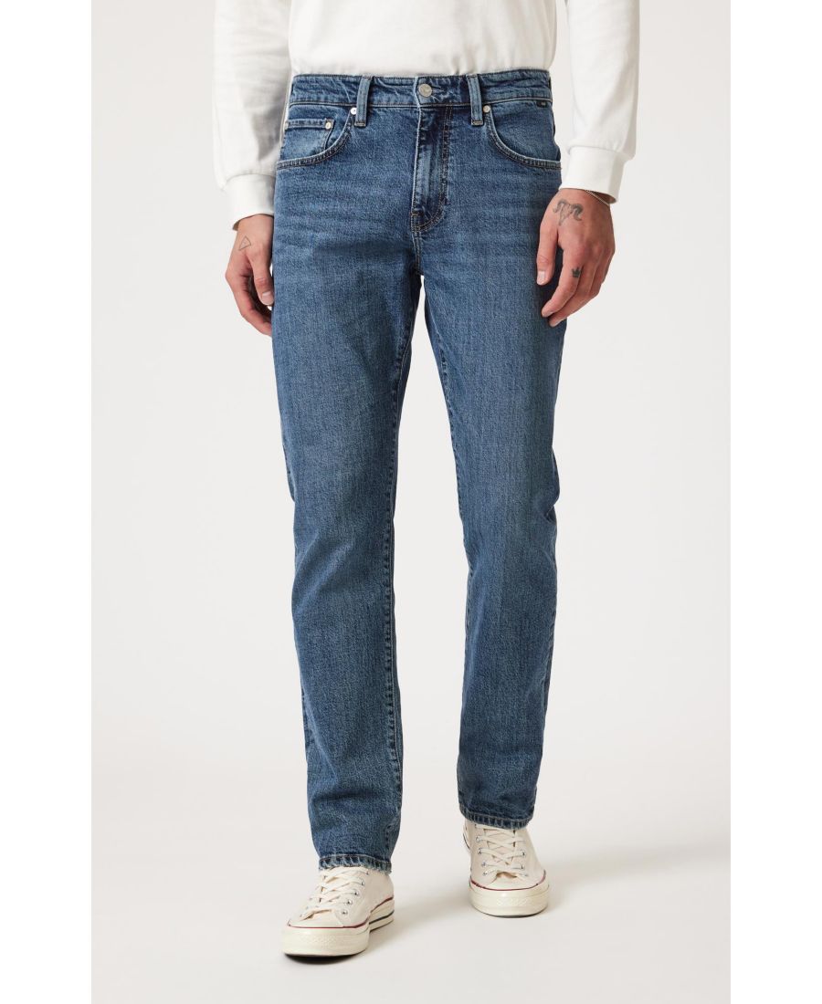 

Мужские прямые брюки Mavi Zach, темно-синий цвет с эффектом потертости Mavi Jeans, Dark faded classic blue