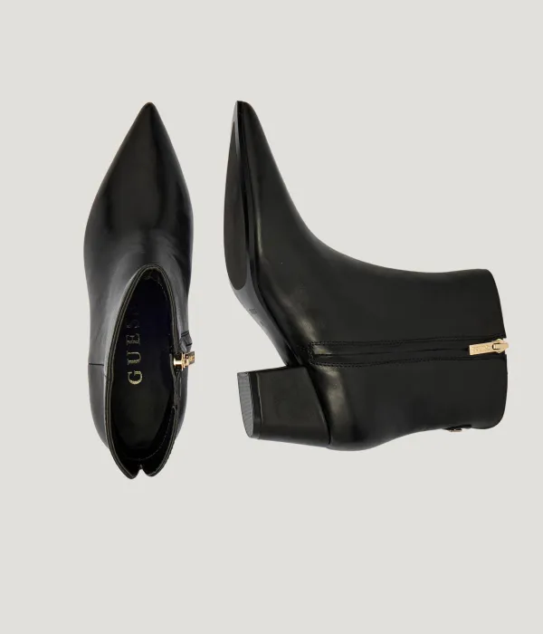 Ботильоны из кожи на блочном каблуке Halisa Guess, черный — фото 4