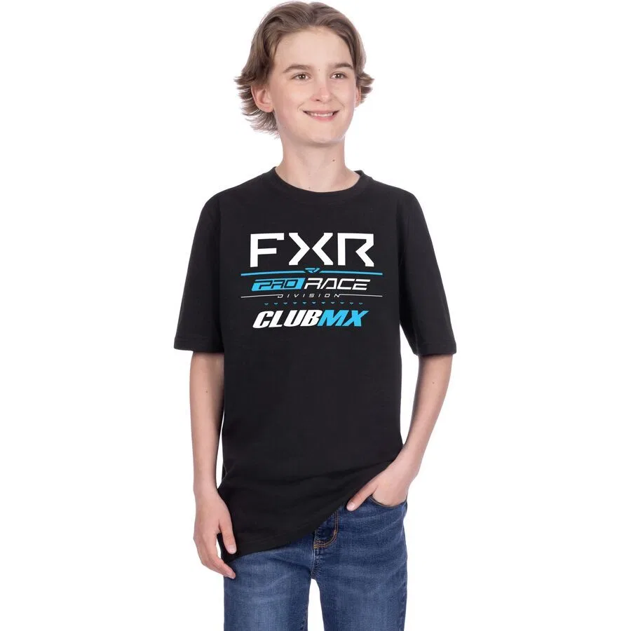 Премиальная футболка для юношеской гоночной категории Fxr, Club Mx Black/Blue