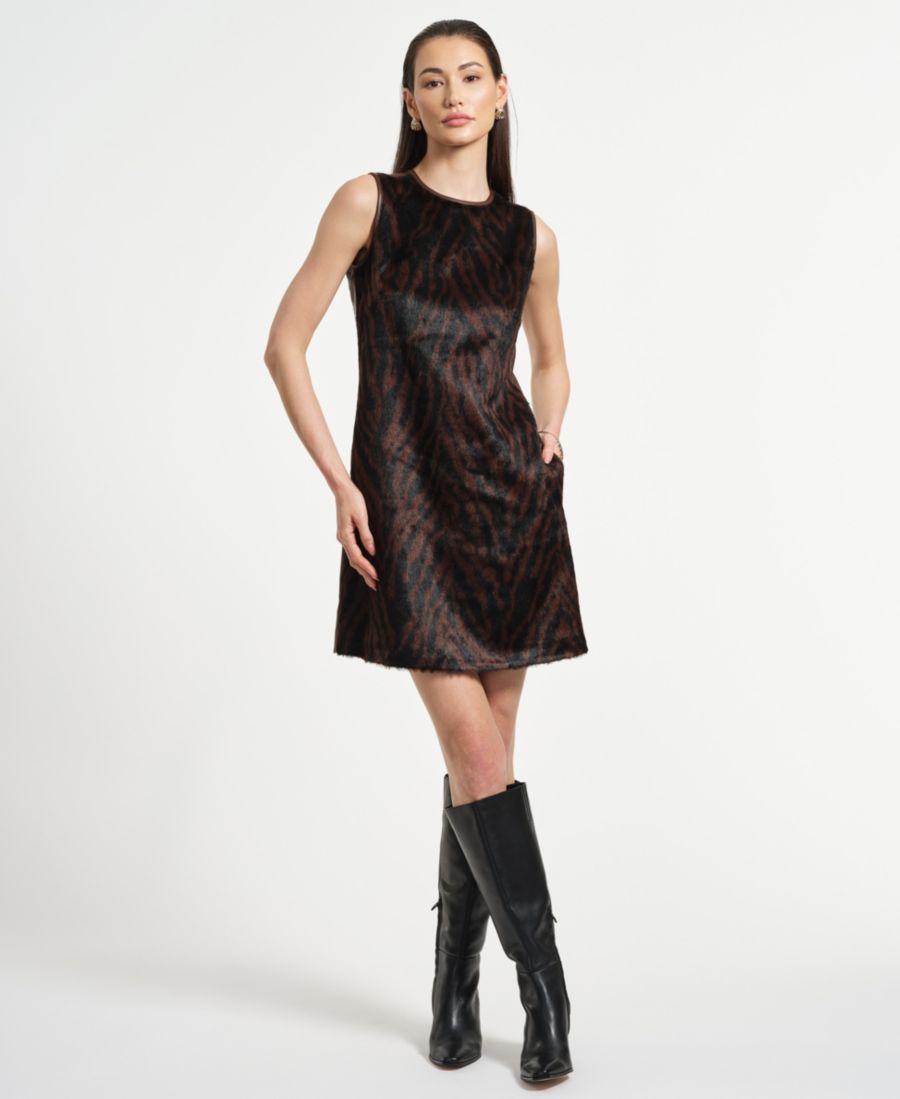 

Женское платье-футляр А-силуэта с круглым вырезом Isaac Mizrahi, Brown Zebra