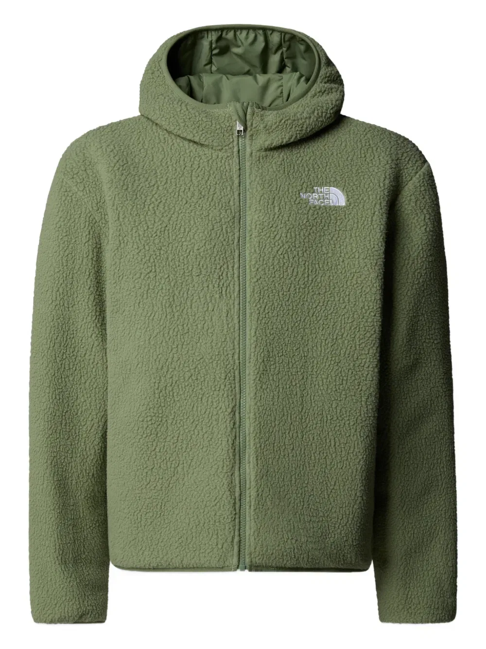 Двусторонняя стеганая куртка с вышитым логотипом The North Face Kids, зеленый — фото 3
