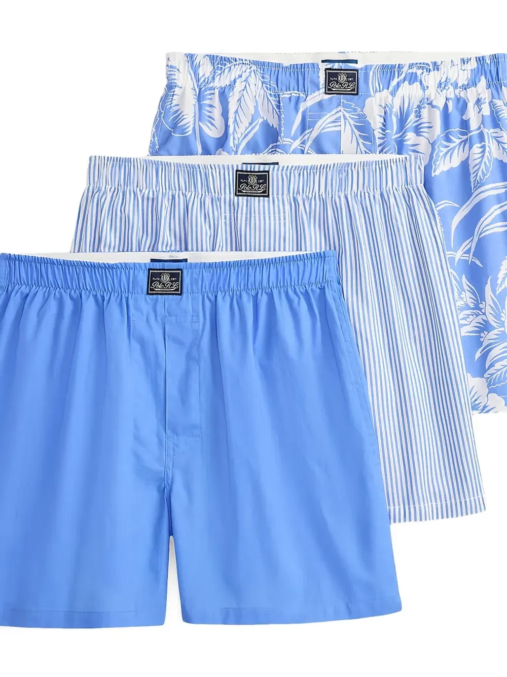 Полосатые боксеры с цветочным рисунком (набор из трех) POLO RALPH LAUREN, синий — фото 2