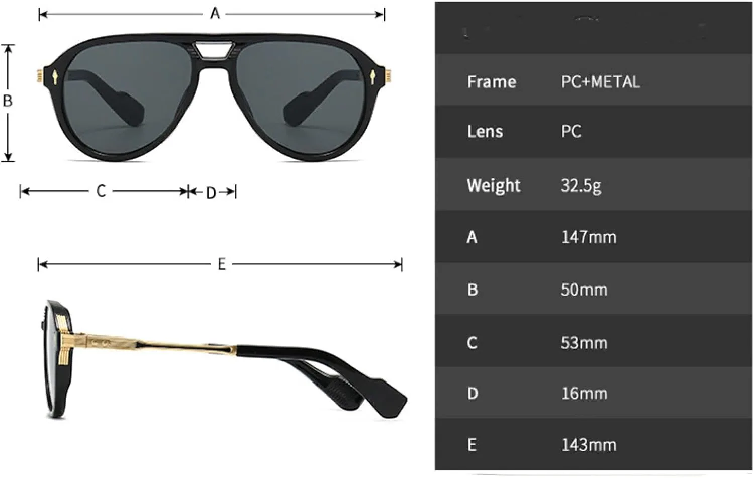

Солнцезащитные очки с защитой от УФ-излучения UV400 для женщин и мужчин | Двойные перемычки, заклепки | для занятий спортом на открытом воздухе DSVIGF, Black Tea Grey