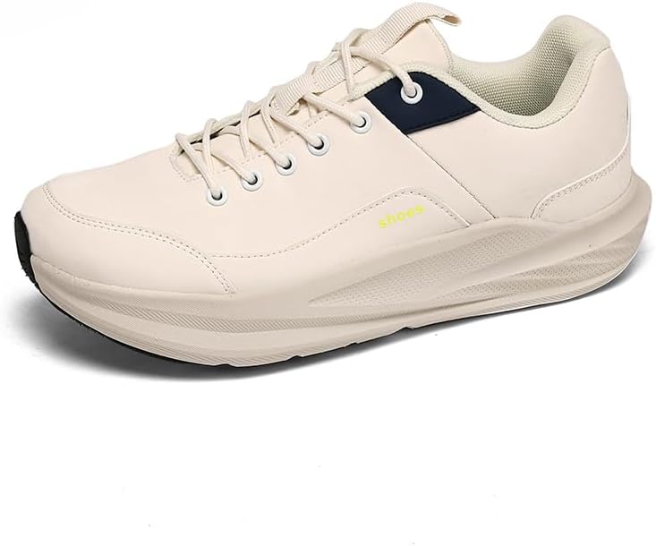 

Мужские спортивные кроссовки с верхом из кожи, с широким носком, подходят для бега, ходьбы, поездок на работу и походов, легкие и удобные Lhyxu, бежевый