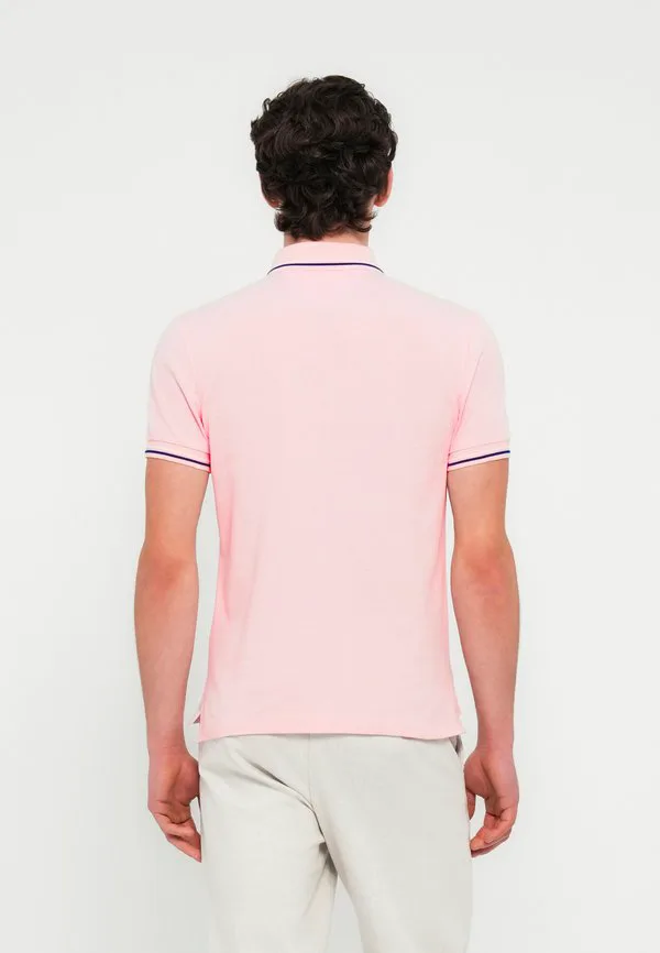 Поло-Рубашка из пике приталенного кроя с отделкой. Tommy Hilfiger, Pink — фото 3