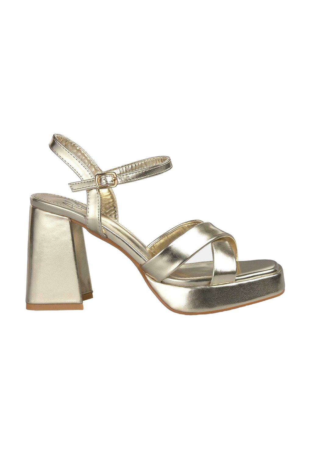 Босоножки на высоком каблуке PUNTERA Y CIERRE CON HEBILLA - Platform sandals Alma Blue, золотой