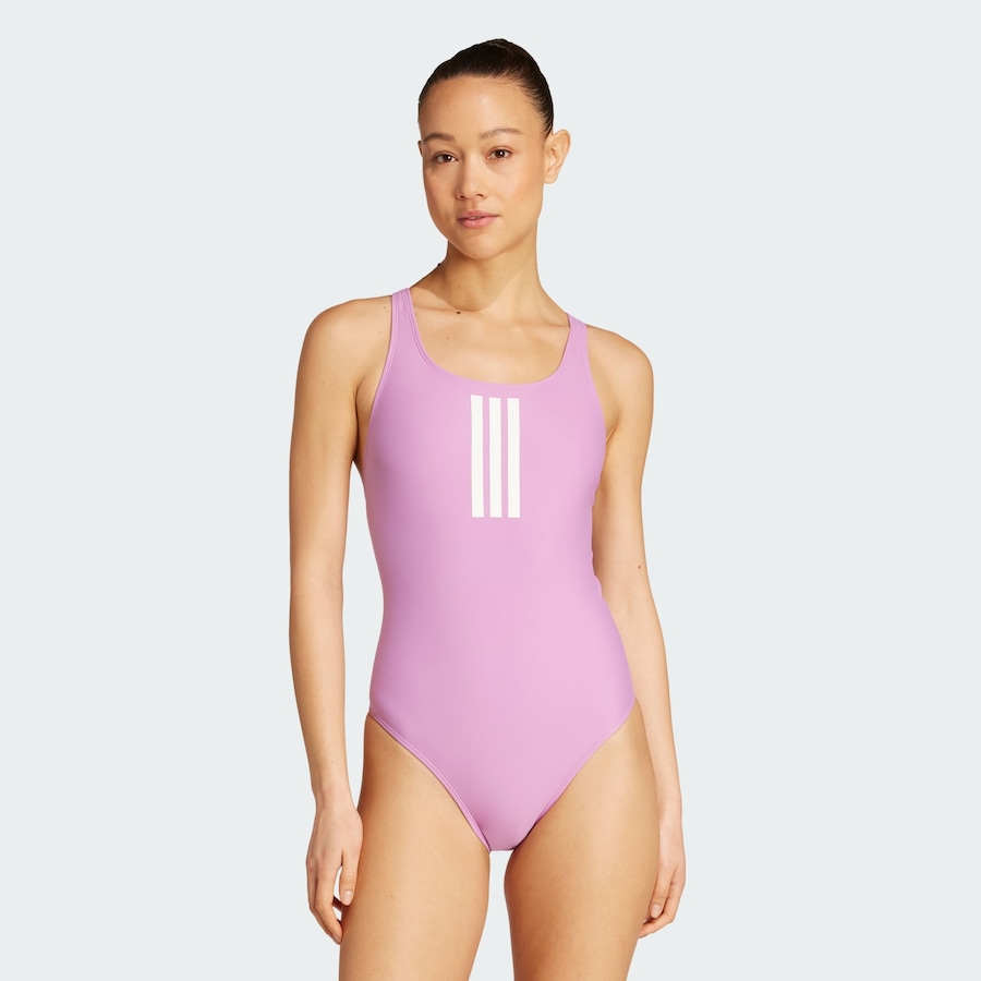 Купальник-бралетт для активного отдыха ADIDAS PERFORMANCE 3-Stripes V-Back, Rose — фото 2