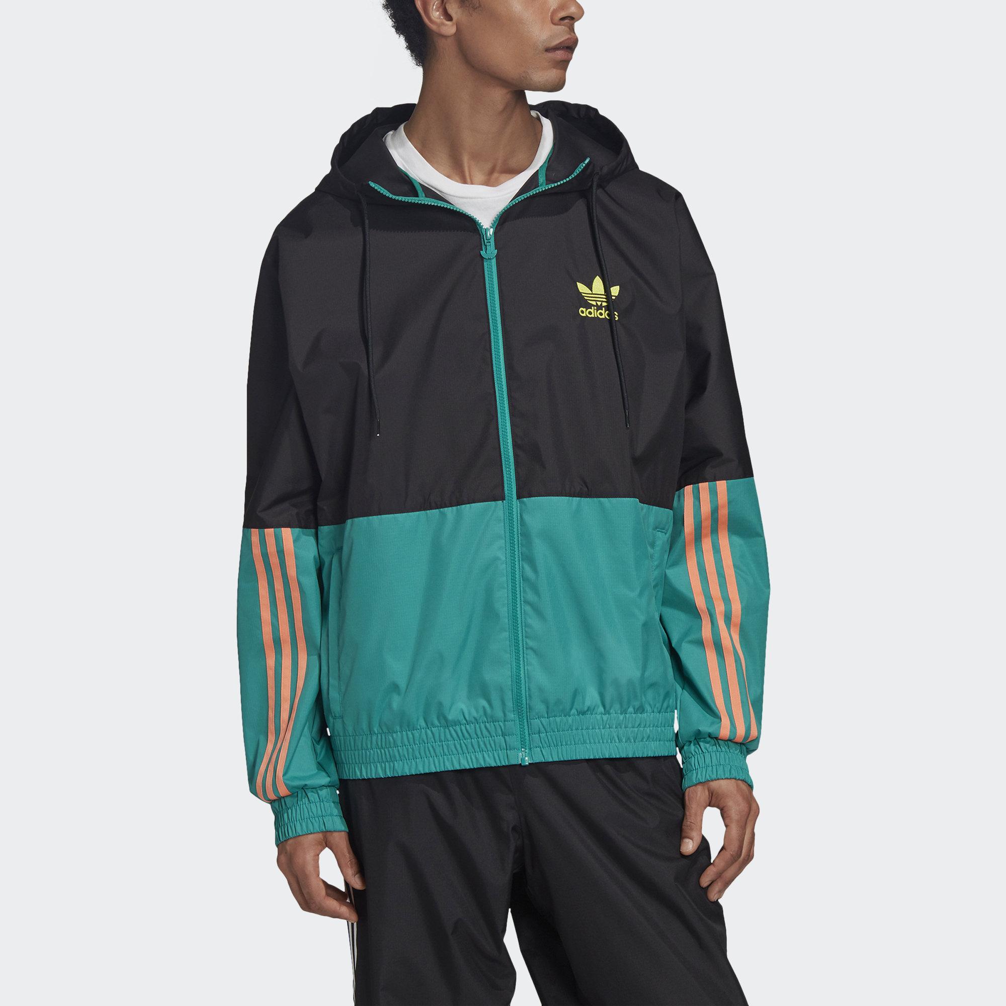 Куртка мужская черная зеленая разноцветная Adidas Originals — фото 4