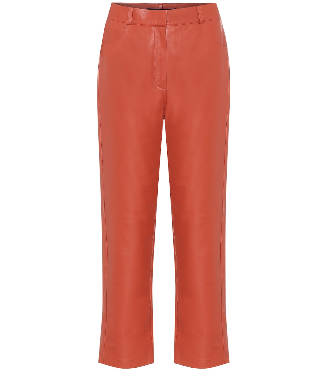 

Прямые кожаные брюки с высокой талией Zeynep Arçay, Peach