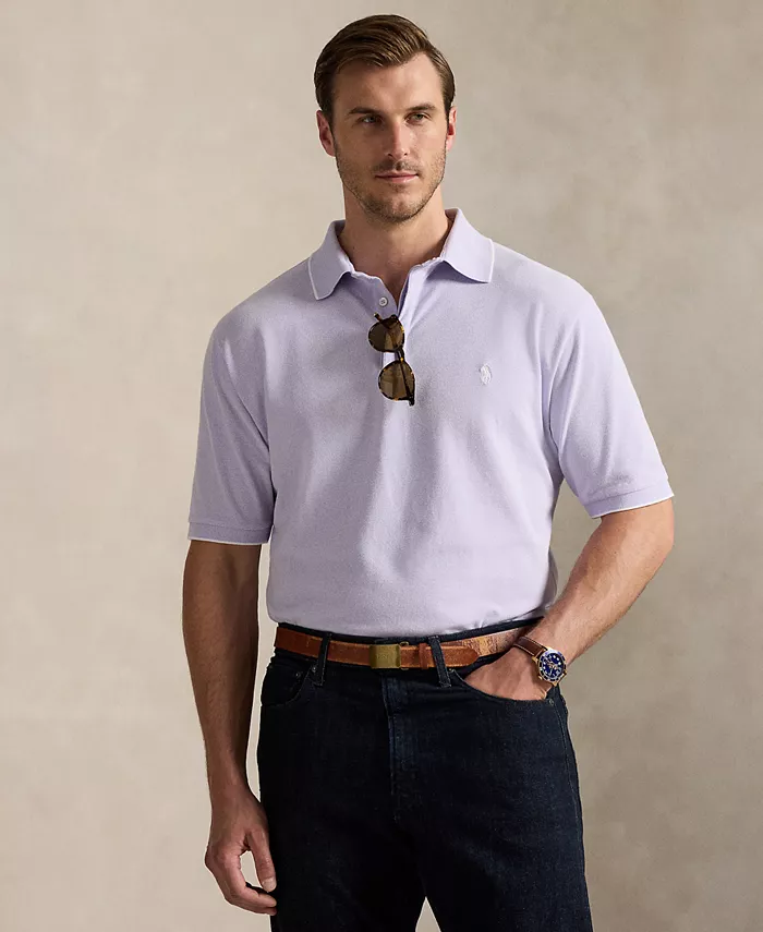 

Мужская рубашка-поло из сетки Oxford Stretch для больших и высоких Polo Ralph Lauren, фиолетовый