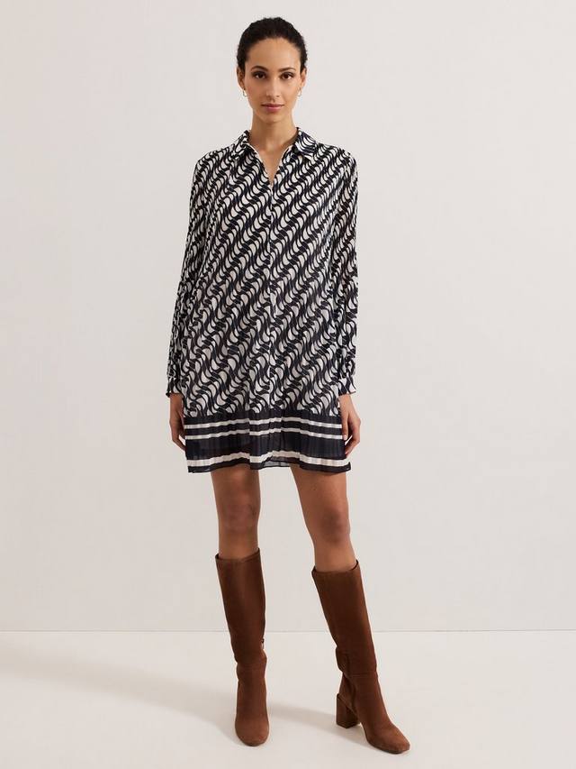 

Миниатюрное мини-платье в складку eleanor plisse Phase Eight, цвет Navy/Ivory