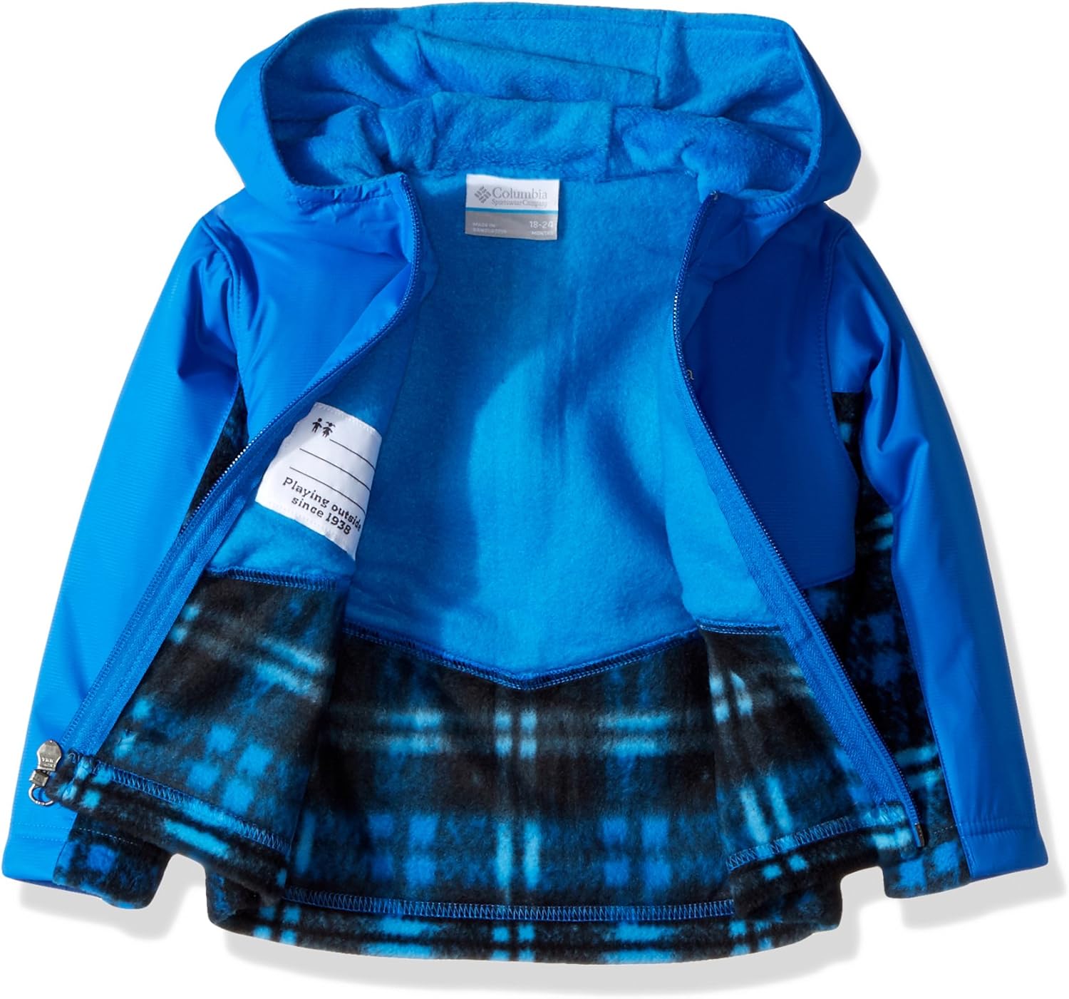 Толстовка Columbia baby-boys Steens Mt Overlay, Super Blue Lumberjack Plaid — фото 2