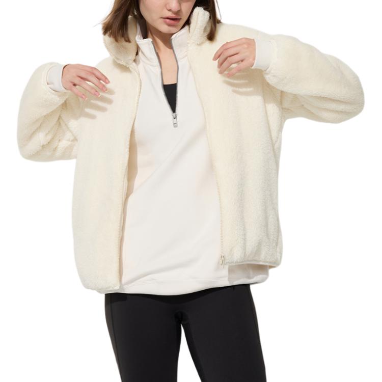 

UNIQLO Вельветовое пальто женское цвета айвори, Ivory