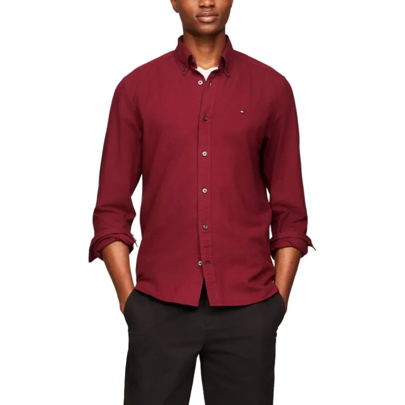 Рубашка оксфорд Regular Fit Stretch мужская красная Tommy Hilfiger, Red