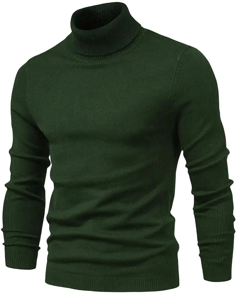 

Мужской зимний водолазный свитер Casual Solid Color теплый пуловер Slim High Neck с длинными рукавами